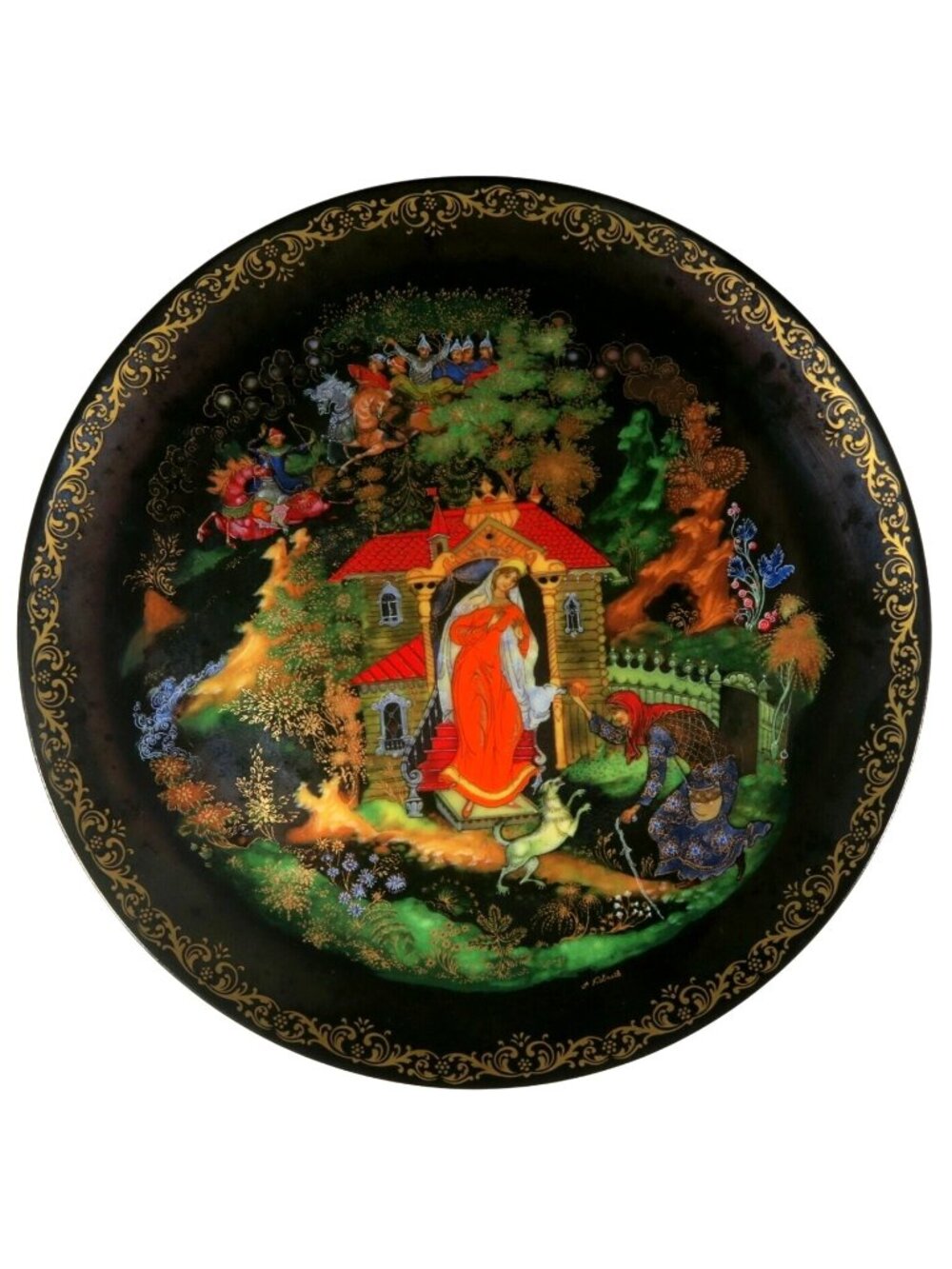 Bradex Palekh Russian Legends Plate – Dead Princess & Seven Bogatyrs, w/ COA